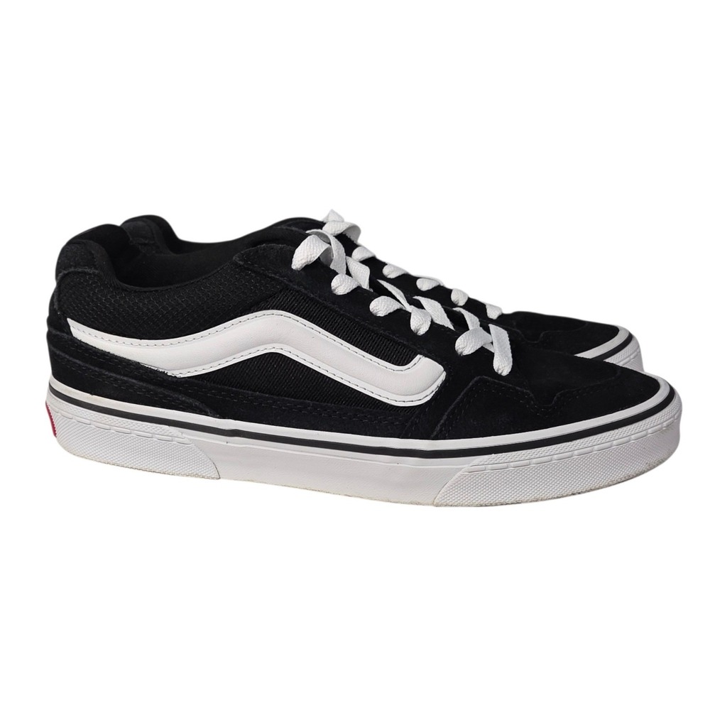 Vans Caldrone Sneakers Womens 8 Black White Skate Casual Low Top Lace Up Shoes - Picture 2 of 9